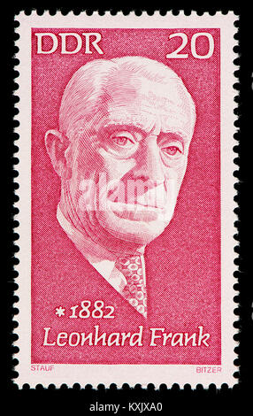 Ddr-Briefmarke (1972): Leonhard Frank (1882 - 1961) deutschen expressionistischen Schriftsteller. Stockfoto