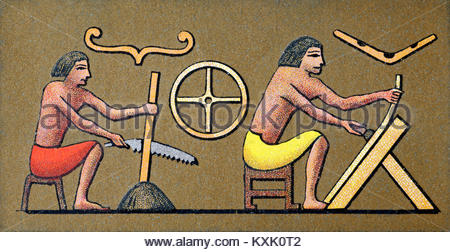 Darstellung eines alten ägyptischen machen einen Wagen Stockfoto
