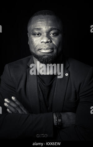 Portrait des ehemaligen deutschen Fußball-Spieler, Trainer und Manager Gerald Asamoah Stockfoto