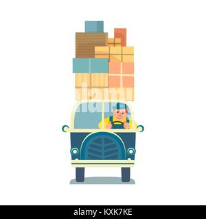 Umzug in ein neues Haus. Stock Vektor