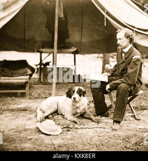 Lt. George A. Custer mit Hund Stockfoto