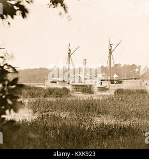 Tief unten, VA. US Kanonenboot Mendota (im Service 2. Mai 1864) auf dem Stockfoto