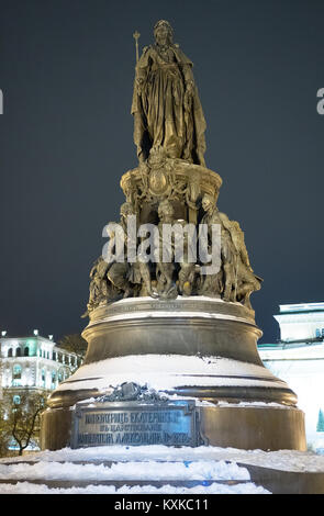 Historische Denkmal für Katharina die Große in St. Petersburg. Stockfoto