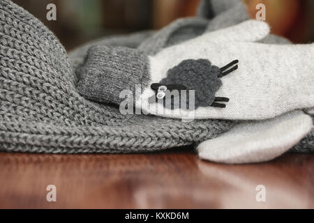 Gestrickte details warme Kleidung Pullover Stockfoto