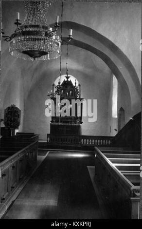 Dieses Foto zeigt Bäls Kyrka in Schweden und betont die Kirchenarchitektur, die historischen Merkmale und die Bedeutung des lokalen Erbes. Stockfoto