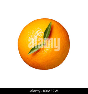 Ein overhead schneiden Sie schoß eine schöne saftige orange. Stockfoto