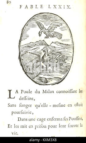 Benserades Ausgabe von 1678 „Fables d'Esope en Quatrains“ präsentiert Aesops Fabeln in Versen, die die Adaption antiker Geschichten in französische poetische Form widerspiegeln. Stockfoto