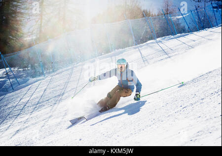 Skifahren, Berg Skifahrer Stockfoto