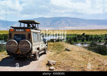 African Safari Landschaft Tansania Kenia Safari mit Lkw Stockfoto