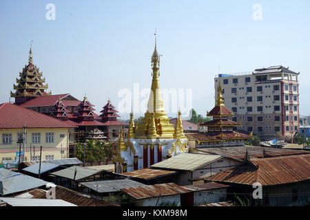 NYAUNGSHWE, MYANMAR - ca. April 2017 zentralen Teil der Stadt Stockfoto