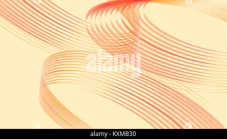 Abstract techno Design mit geschwungenen Linien, spiralen. Braune Linien und Spiralen auf einem beigen Hintergrund Stockfoto