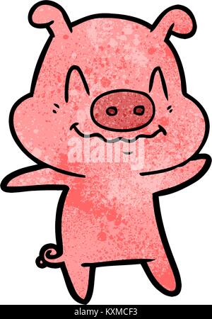 Nervös cartoon Schwein Stock Vektor