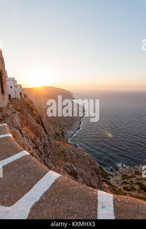 Sonnenuntergang von der Insel Folegandros, Griechenland Stockfoto