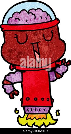 Happy cartoon Roboter fliegen Stock Vektor