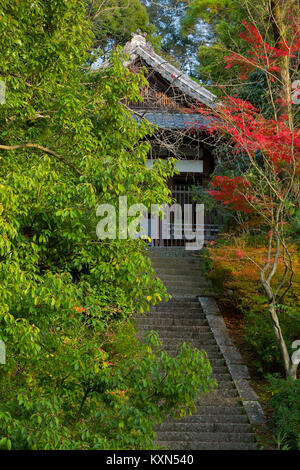 Ein Garten Schrein im Herbst Farbe der Yuzen-en Japanischer Garten in Kyoto, Japan. Stockfoto