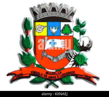 Brasão de Marília, das offizielle Wappen von Marília in São Paulo, Brasilien, repräsentiert die historische, kulturelle und bürgerliche Identität der Stadt Stockfoto