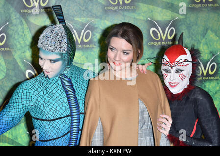 London, England, UK. 10. Januar 2018. Candice Braun kommt beim Cirque du Soleil OVO-UK Premiere in der Royal Albert Hall. Stockfoto