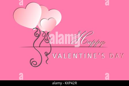 Valentinstag Grusskarten. Web Banner. Vector Illustration. Stock Vektor