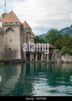 Chateau de Chillon Brücke Stockfoto