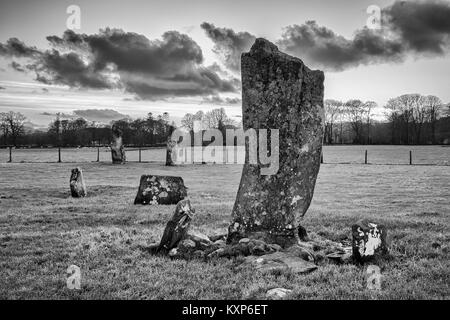 Nether largie standing stones Stockfoto