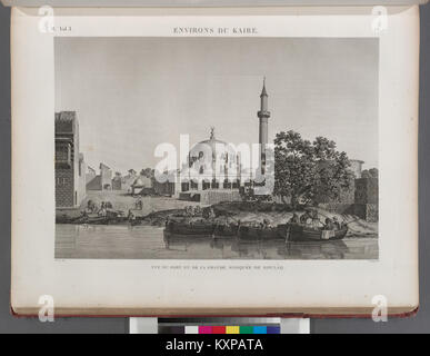 Umgebung du Kaire (Kairo). Vue du Port et de la Grande Mosquée de Boulâq (Nypl b 14212718-1268736) Stockfoto