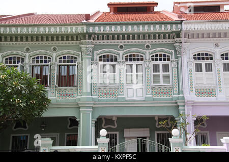 Peranakan Erbe Architektur im Zoo Chiat in Singapur Stockfoto