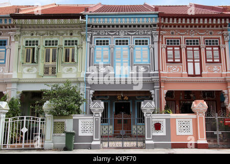 Peranakan Erbe Architektur im Zoo Chiat in Singapur Stockfoto