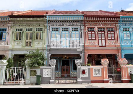 Peranakan Erbe Architektur im Zoo Chiat in Singapur Stockfoto