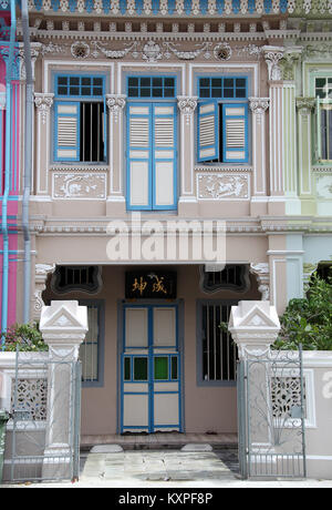 Peranakan Erbe Architektur im Zoo Chiat in Singapur Stockfoto