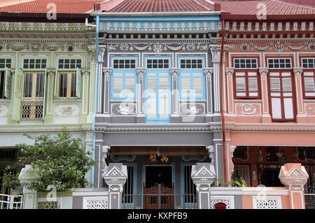 Peranakan Erbe Architektur im Zoo Chiat in Singapur Stockfoto