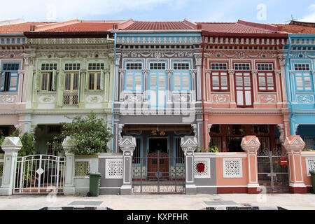 Peranakan Erbe Architektur im Zoo Chiat in Singapur Stockfoto