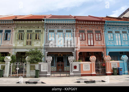 Peranakan Erbe Architektur im Zoo Chiat in Singapur Stockfoto