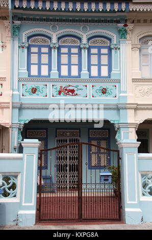 Peranakan Erbe Architektur im Zoo Chiat in Singapur Stockfoto