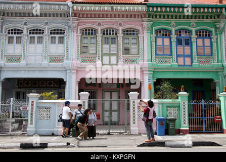 Peranakan Erbe Architektur im Zoo Chiat in Singapur Stockfoto