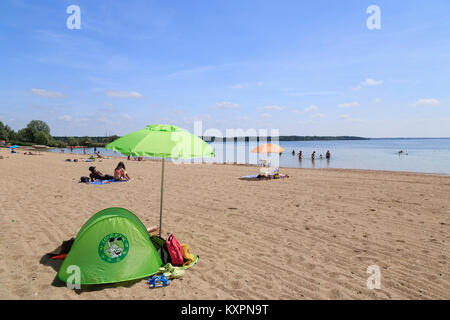 Frankreich, Aube (10), Champagner, Parc naturel régional de la Forêt d'Orient, Lac d'Orient, Géraudot, Plage de Géraudot // Frankreich, Calvados, Champagner, Orient Stockfoto