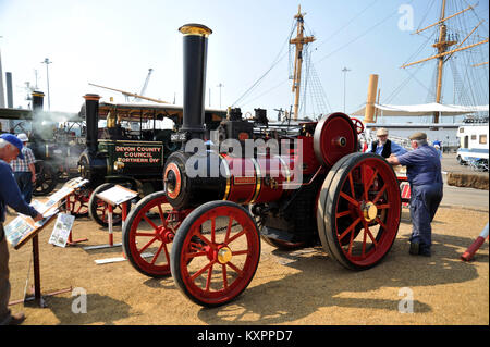 Vintage Lokomobile bei Chatham Dockyard Stockfoto