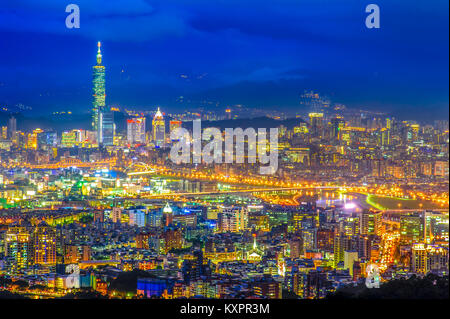 Panoramablick von Taipei City Stockfoto