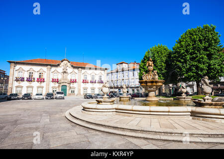 BRAGA, PORTUGAL - Juli 12: Braga Rathaus ist ein Wahrzeichen in Braga am 12. Juli 2014 in Braga, Portugal Stockfoto