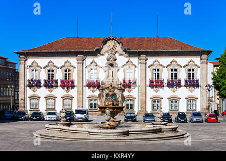 BRAGA, PORTUGAL - Juli 12: Braga Rathaus ist ein Wahrzeichen in Braga am 12. Juli 2014 in Braga, Portugal Stockfoto