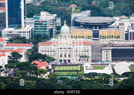 Singapur - Oktober 18, 2014: Das alte Gebäude des Obersten Bundesgerichtes ist das ehemalige Gerichtsgebäude der Oberste Gerichtshof von Singapur. Stockfoto