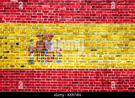Flagge Spaniens malte auf Wand Stockfoto