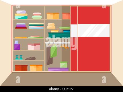 Einbauschrank im flachen Stil. Vector Illustration. Stock Vektor