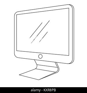 Computer, Monitor auf weißem Hintergrund. Vector Illustration Stock Vektor