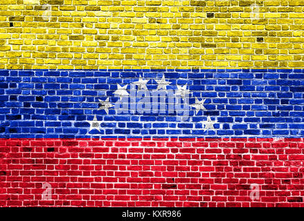 Flagge Venezuela malte auf Wand Stockfoto