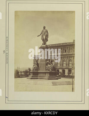 Budapest, Széchenyi István (Ferenc József) tér, Széchenyi István szobra József (Engel, 1880). - Fortepan 82264 Stockfoto