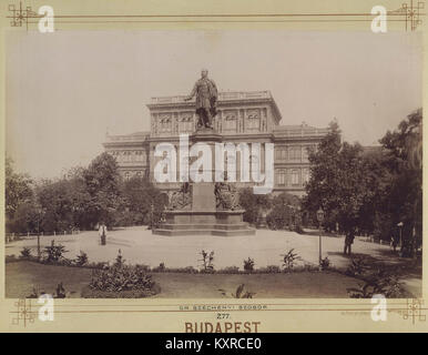 Budapest, Széchenyi István (Ferenc József) tér, Széchenyi István szobra József (Engel, 1880). - Fortepan 82606 Stockfoto