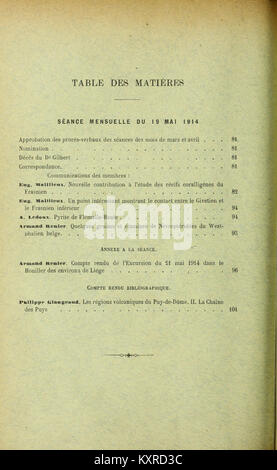 Bulletin de la société belge de Géologie, de paléontologie et d'Hydrologie BHL 46033784 Stockfoto