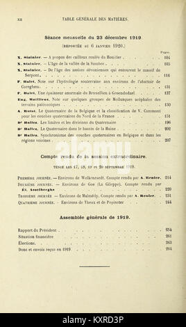 Bulletin de la société belge de Géologie, de paléontologie et d'Hydrologie BHL 46034089 Stockfoto