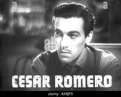Publicity des Schauspielers Cesar Romero aus dem Film *Public Enemy’s Ehefrau* aus dem Jahr 1936, der seine Rolle in einem amerikanischen Kriminaldrama der Mitte des 20. Jahrhunderts darstellt. Stockfoto
