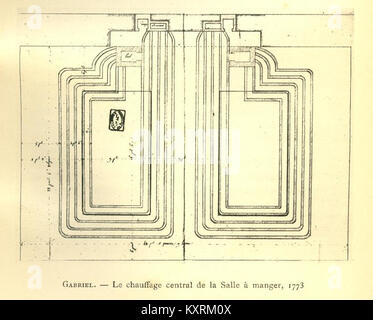 Ein Bild, das einen Speisesaal mit Zentralheizung zeigt, zeigt die Inneneinrichtung des frühen 20. Jahrhunderts und die technologische Modernisierung des Haushaltskomforts. Stockfoto